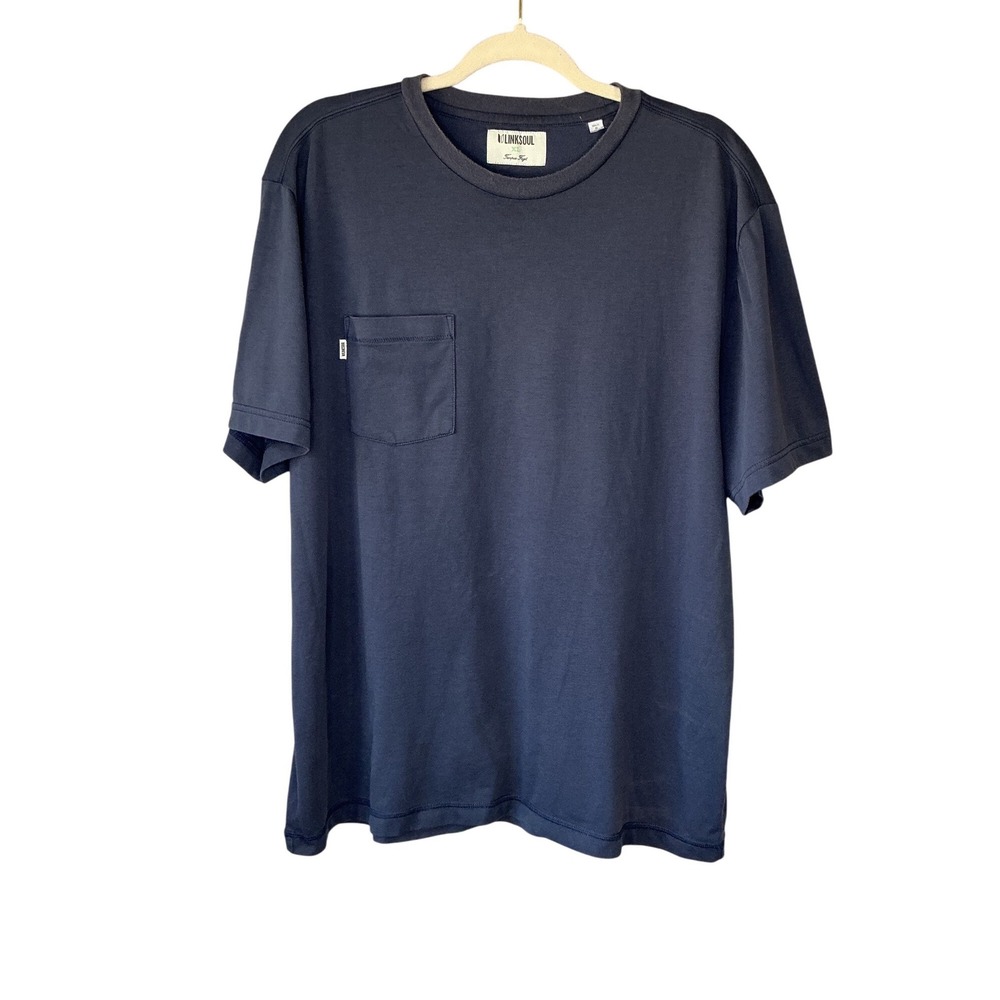 Linksoul Mens Gray Pima Cotton Blend Pocket T-Shirt XL LS1396
